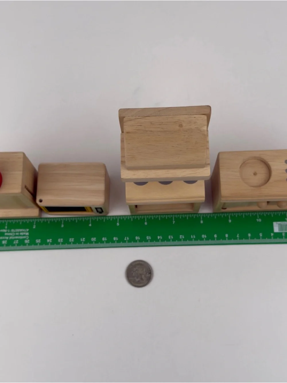 PlanToys Wooden Dollhouse Kitchen Appliances Microwave Coffee Pot Montessori